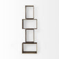 Set of Two Brown Solid and Manufactured Wood Two Tier Floating Bookcase