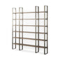 Brown Nickel and Solid Wood Six Tier Bookcase