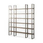 Brown Nickel and Solid Wood Six Tier Bookcase