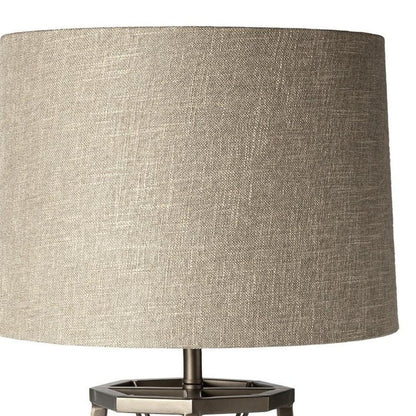 29" Bronze Lamp Base LED With Beige Shade