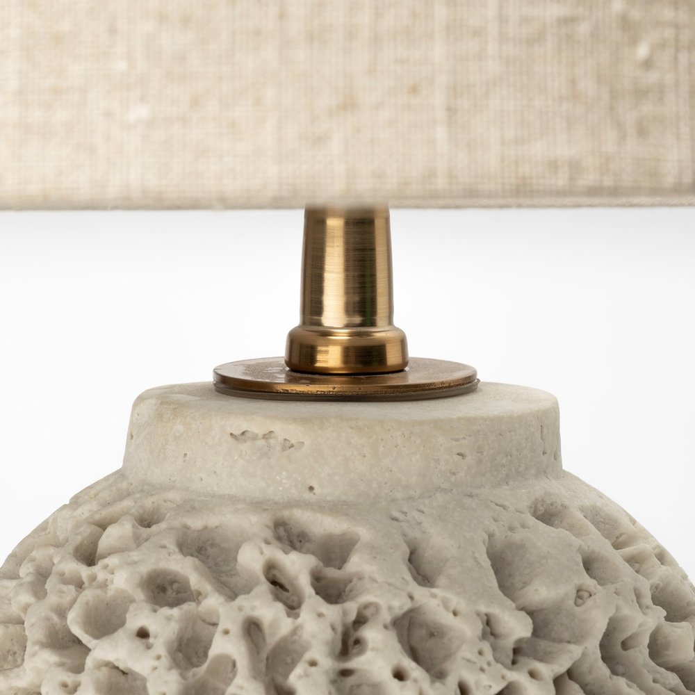 26" Beige Faux Coral Table Lamp With Empire Shade