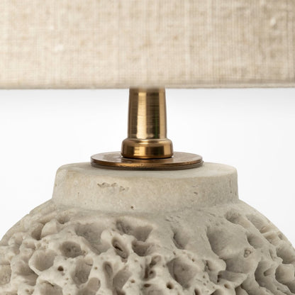 26" Beige Faux Coral Table Lamp With Empire Shade