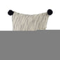 Beige And Midnight Pom Pom Square Accent Pillow Cover