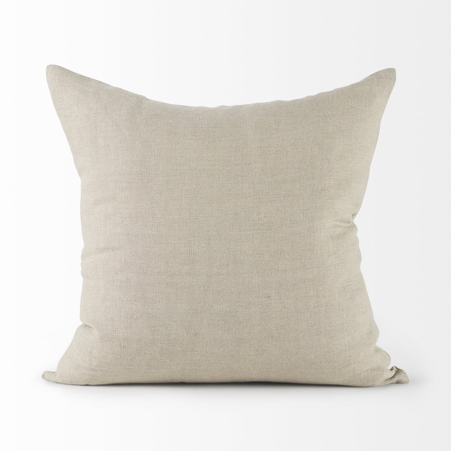 Canvas Beige And White Square Accent Pillow Cover