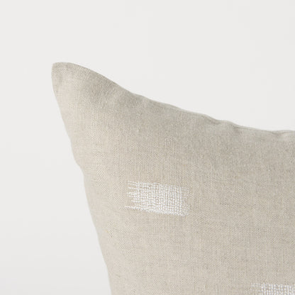 Canvas Beige And White Square Accent Pillow Cover