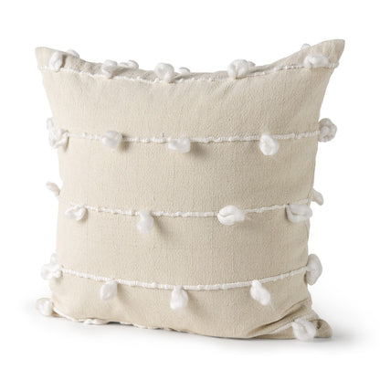 Clouds On Cream Canvas Square Pillow Cover