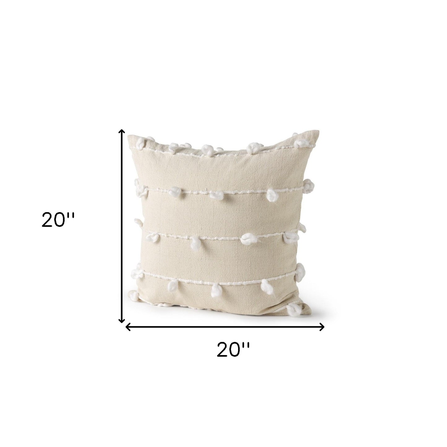 Clouds On Cream Canvas Square Pillow Cover