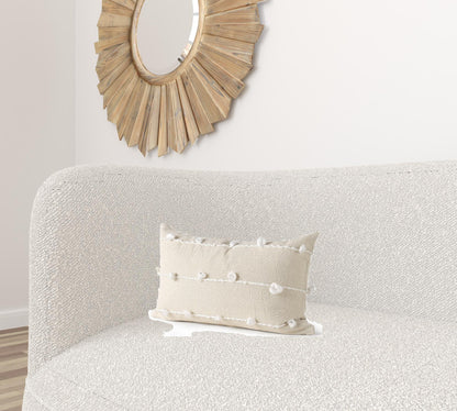 Clouds On Cream Canvas Lumbar Pillow Cover