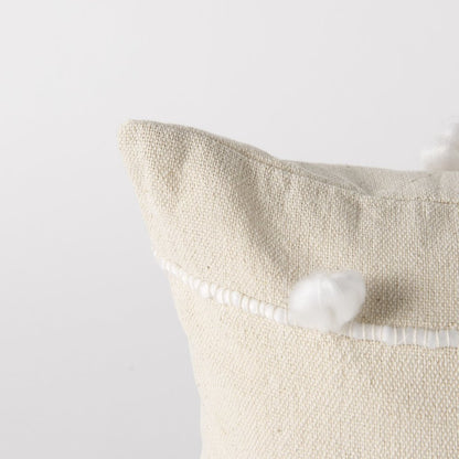 Clouds On Cream Canvas Lumbar Pillow Cover