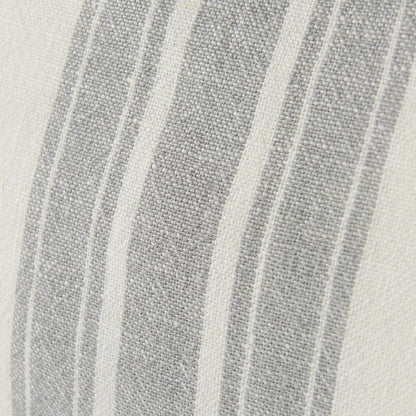 Off White Pillow Cover With  Ash Gray  Stripes