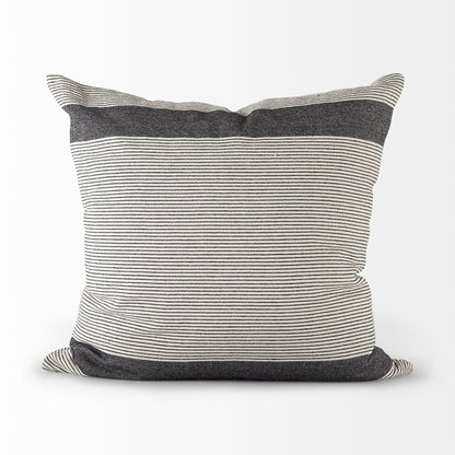 Beige And Gray Striped Throw Pillow Cover