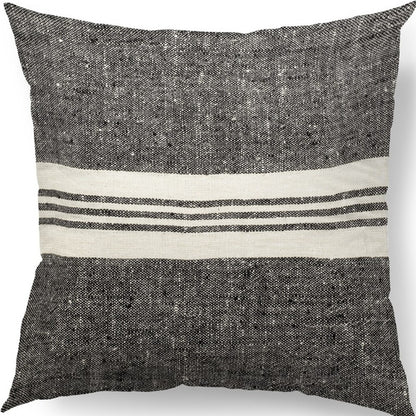 Black And White Stonewash Throw Pillow Cover