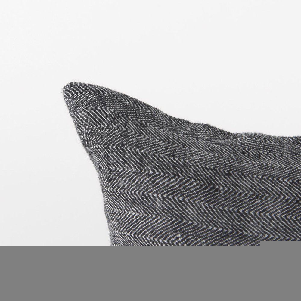 Dark Gray Detailed Lumbar Throw Pillow Cover