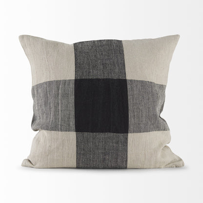 Beige And Black Plaid Pattern Throw Pillow Cover