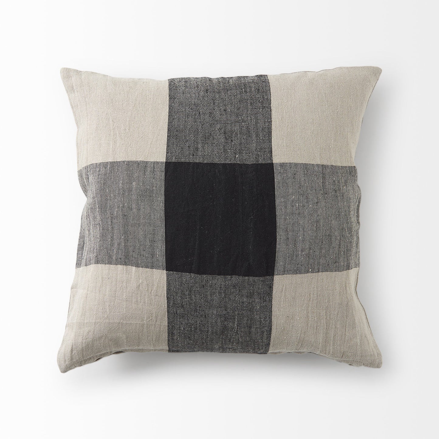 Beige And Black Plaid Pattern Throw Pillow Cover