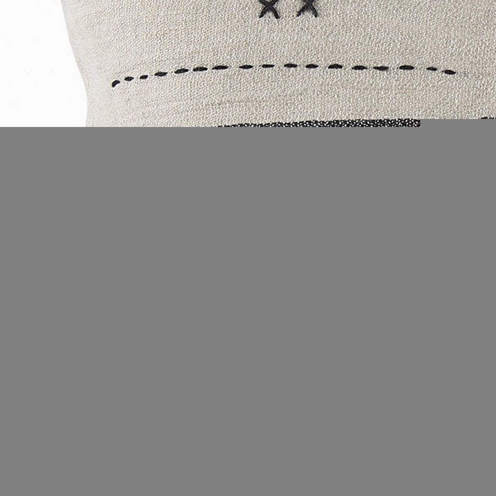 Light Gray Detailed Lumbar Throw Pillow Cover