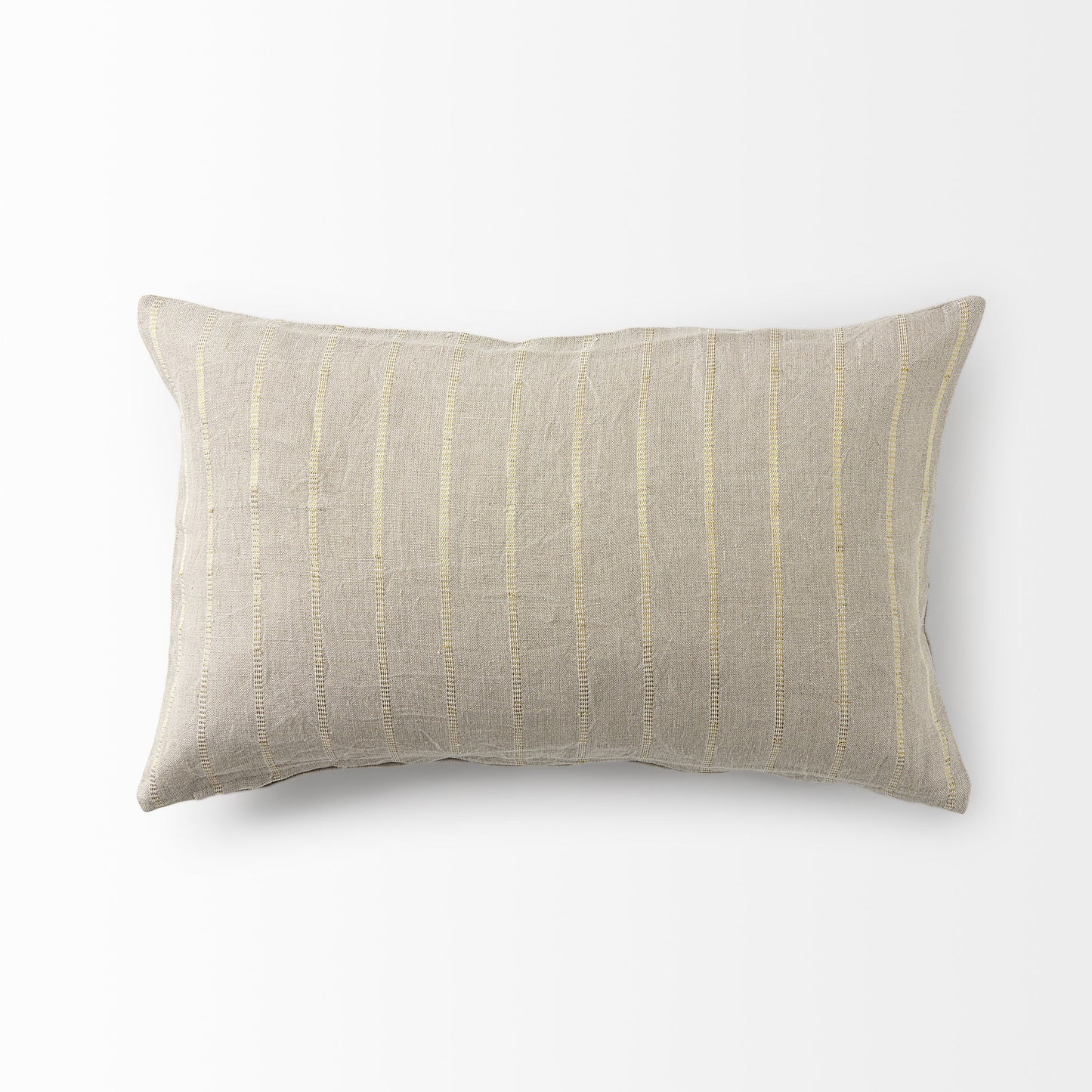 Beige And Gold Striped Lumbar Pillow Cover