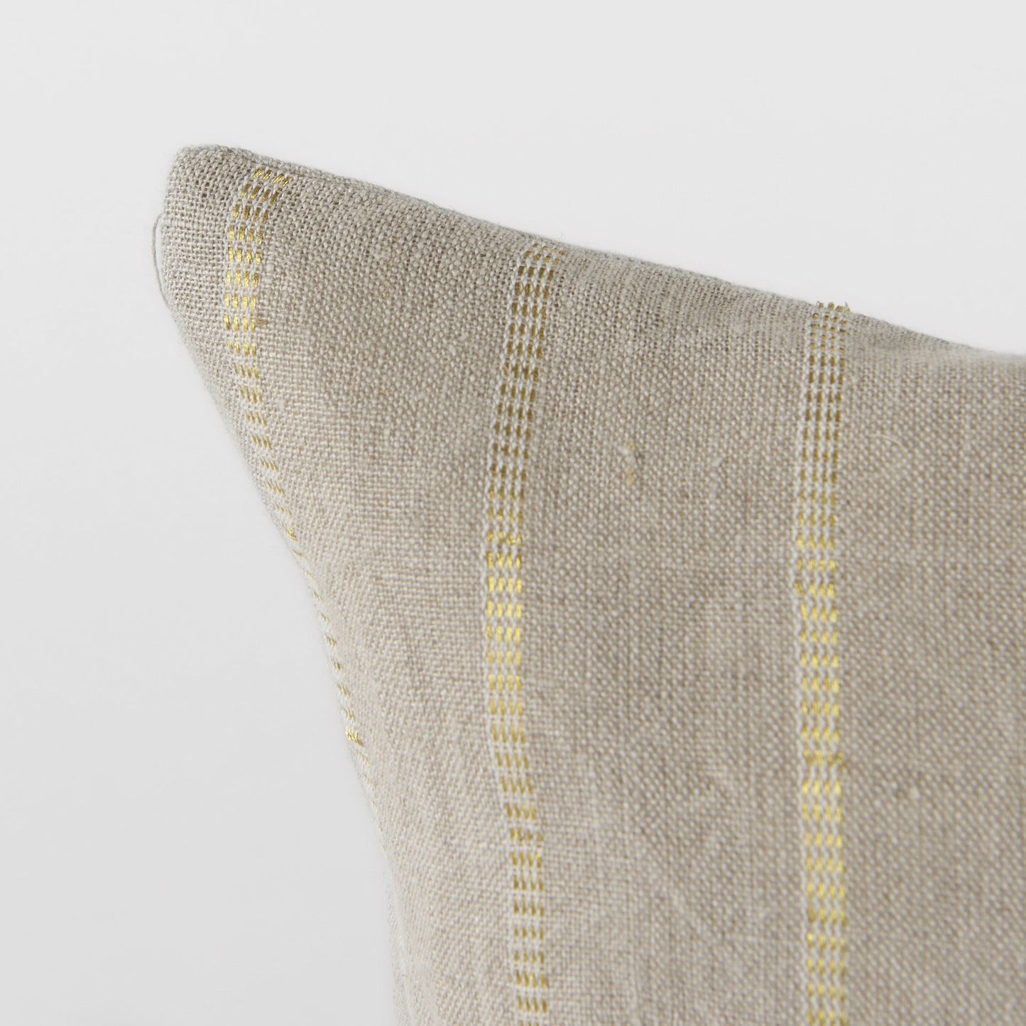 Beige And Gold Striped Lumbar Pillow Cover