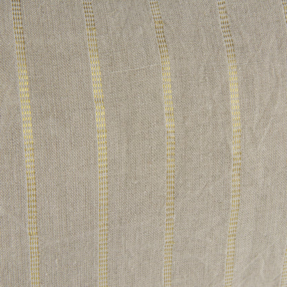 Beige And Gold Striped Lumbar Pillow Cover