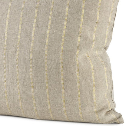 Beige And Gold Striped Pillow Cover