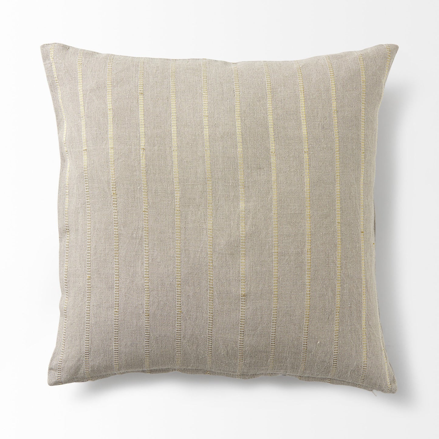 Beige And Gold Striped Pillow Cover