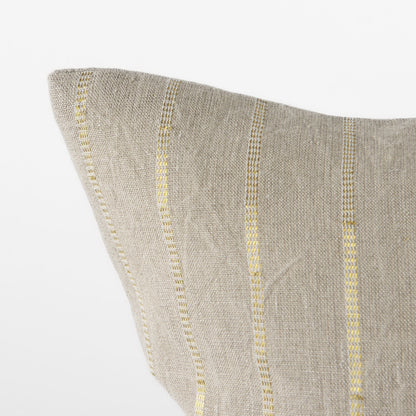 Beige And Gold Striped Pillow Cover