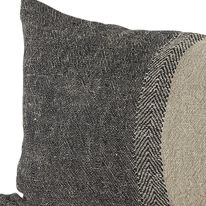 Black And Gray Two Tone Lumbar Pillow Cover