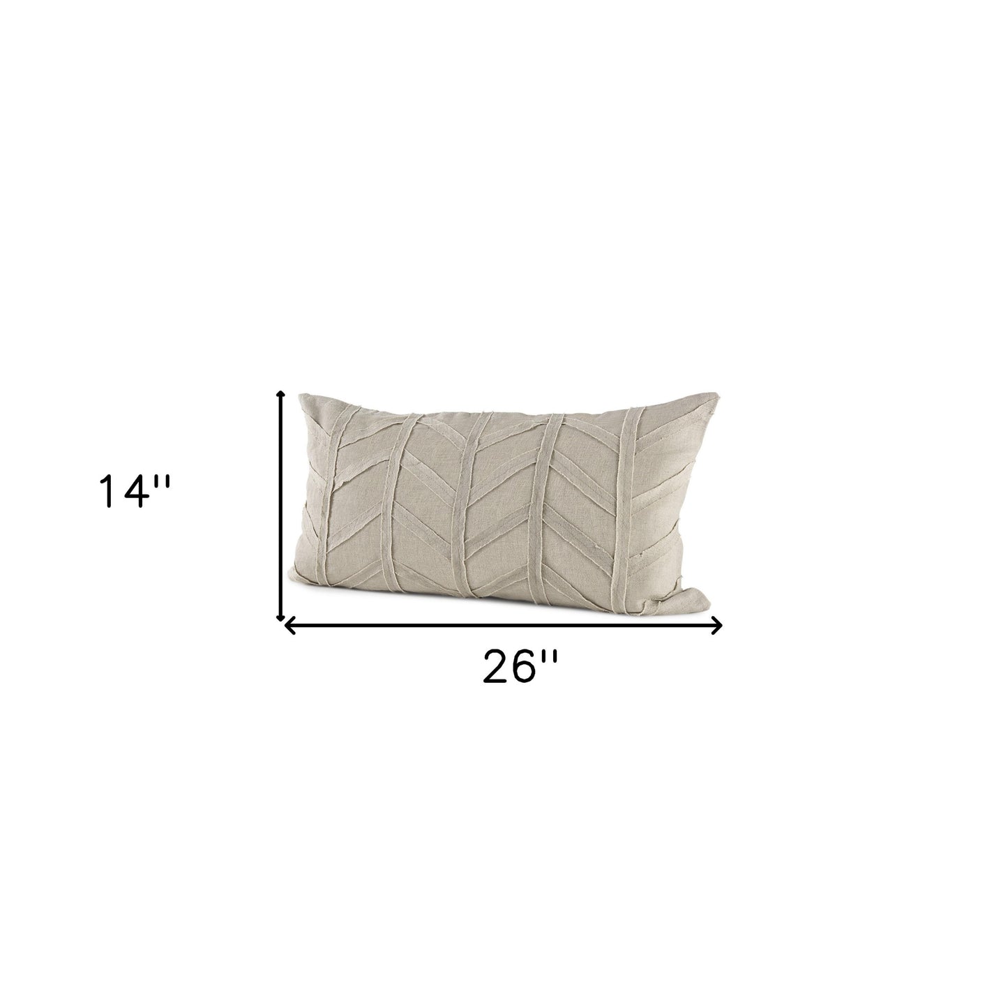 Light Gray Chevron Textured Lumbar Pillow Cover