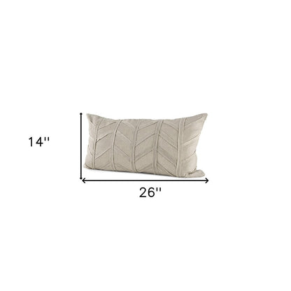 Light Gray Chevron Textured Lumbar Pillow Cover
