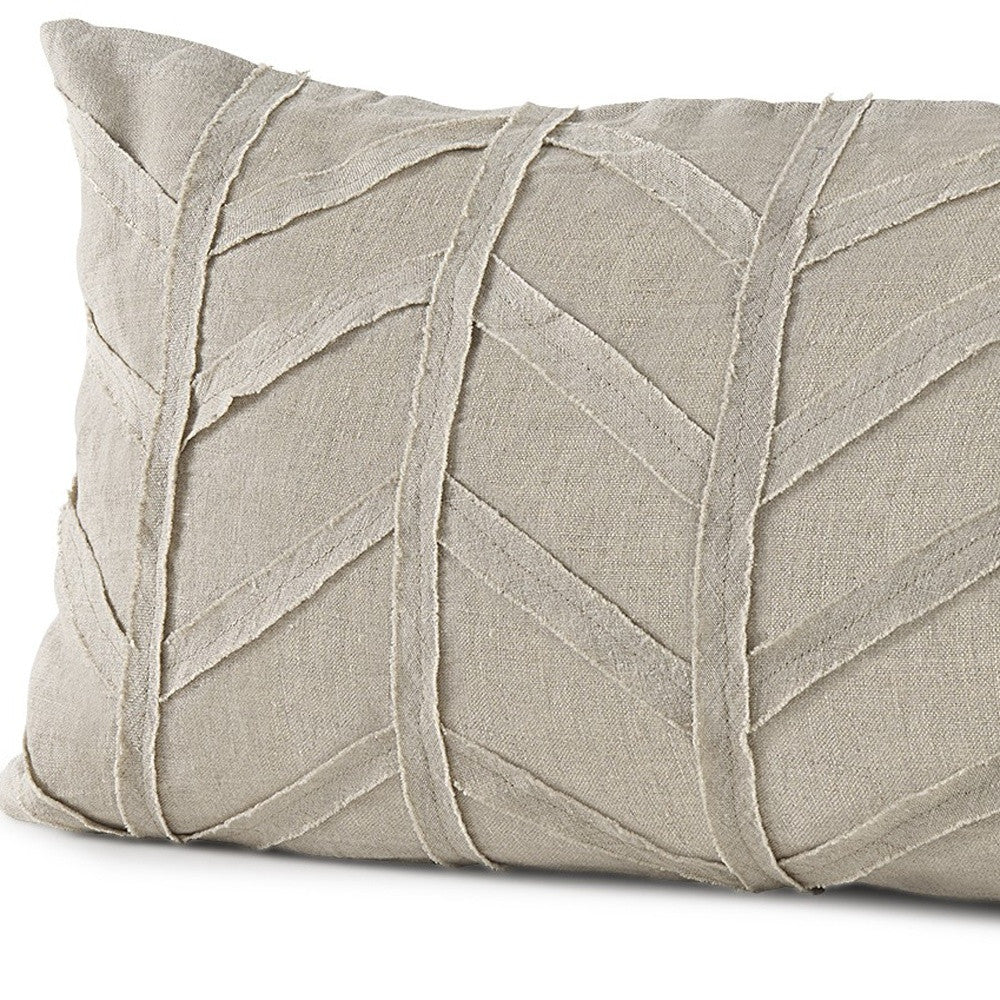 Light Gray Chevron Textured Lumbar Pillow Cover