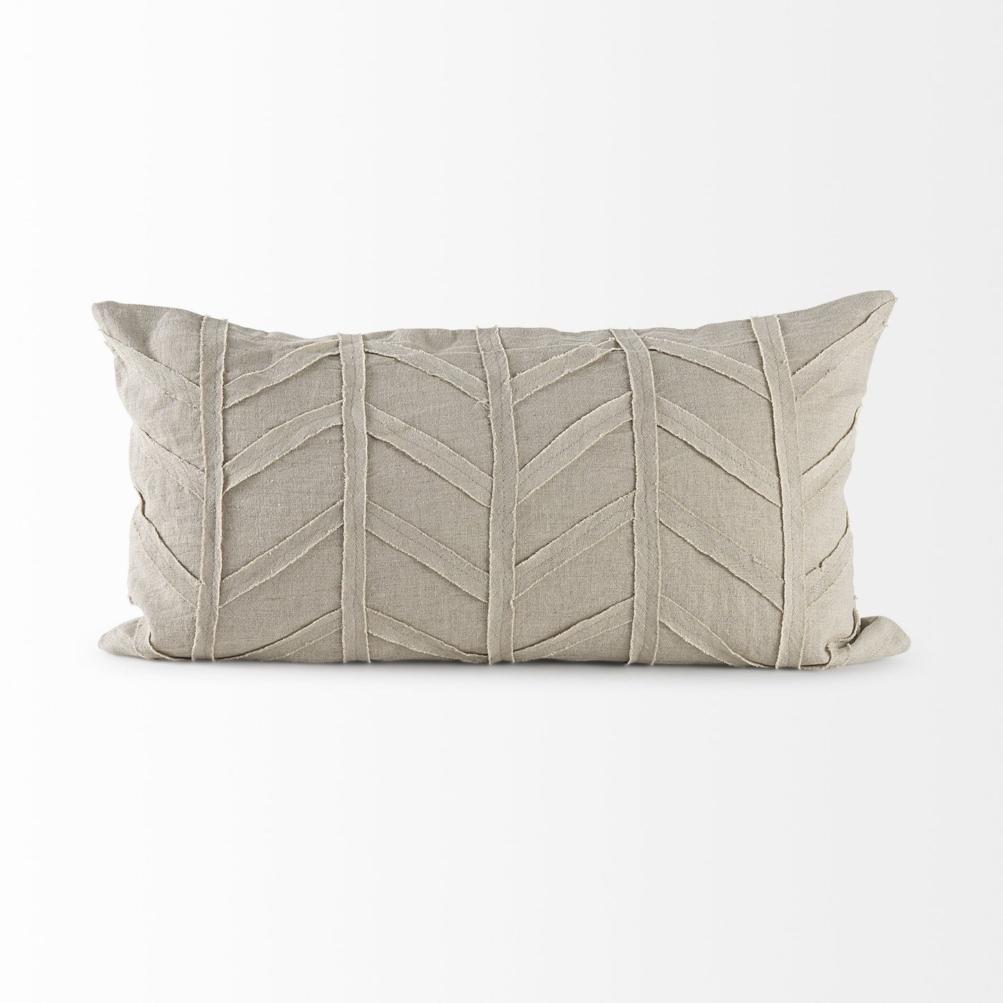 Light Gray Chevron Textured Lumbar Pillow Cover