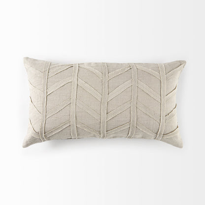 Light Gray Chevron Textured Lumbar Pillow Cover