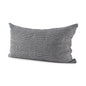 14" X 26" Black And White Herringbone Plaid Linen Throw Pillow Cover
