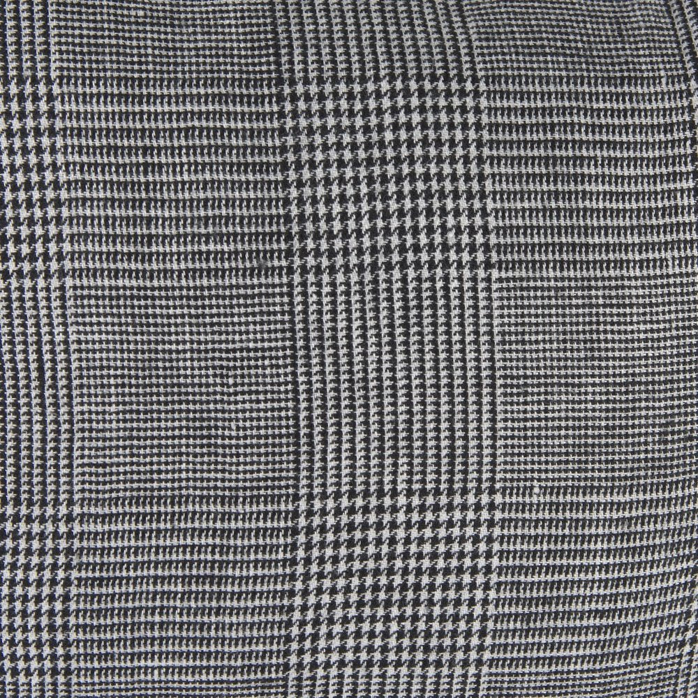 14" X 26" Black And White Herringbone Plaid Linen Throw Pillow Cover
