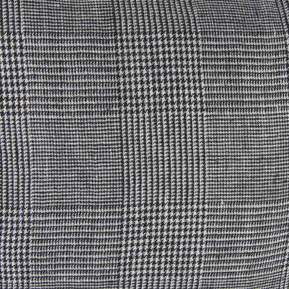 14" X 26" Black And White Herringbone Plaid Linen Throw Pillow Cover