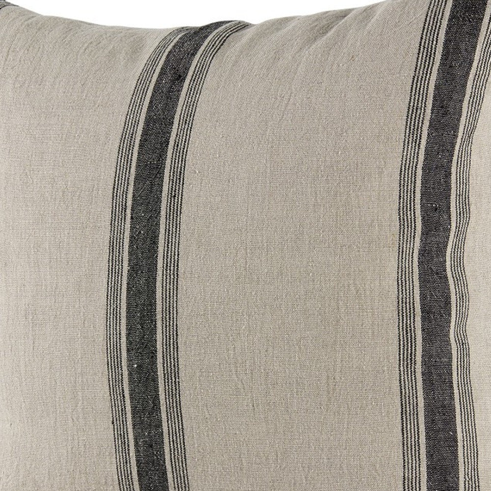 Beige And Black Striped Pillow Cover