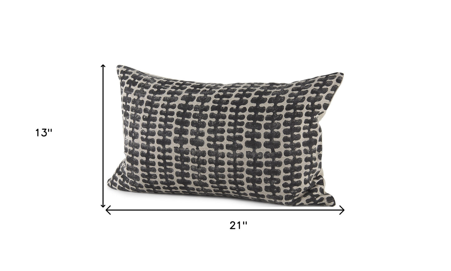 Light Gray And Black Lumbar Throw Pillow Cover