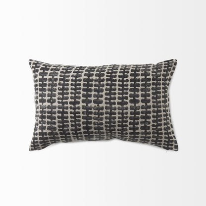 Light Gray And Black Lumbar Throw Pillow Cover