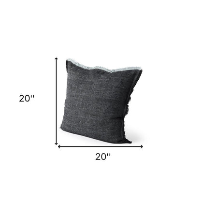 20" Gray Linen Throw Pillow Cover