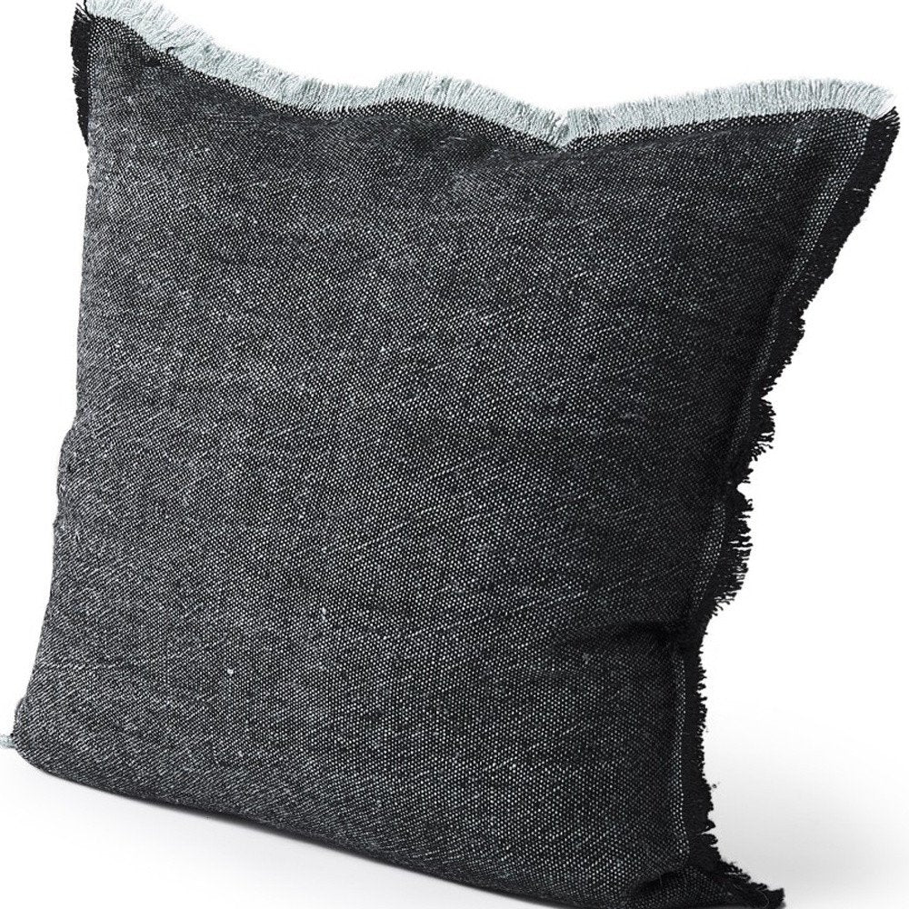 20" Gray Linen Throw Pillow Cover