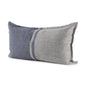 Gray And Blue Color Block Lumbar Pillow Cover