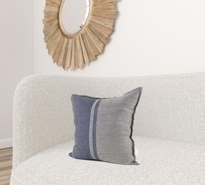 Gray And Blue Color Block Pillow Cover