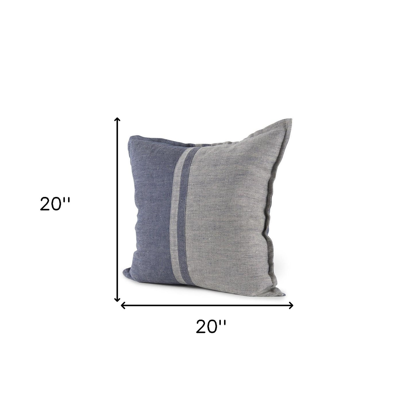 Gray And Blue Color Block Pillow Cover