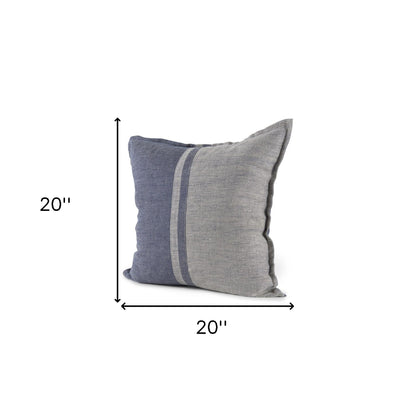 Gray And Blue Color Block Pillow Cover