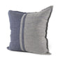 20" Blue And Gray Striped Linen Throw Pillow Cover