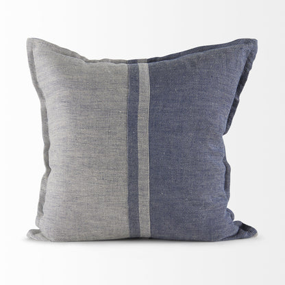 Gray And Blue Color Block Pillow Cover