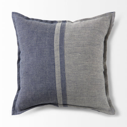 Gray And Blue Color Block Pillow Cover