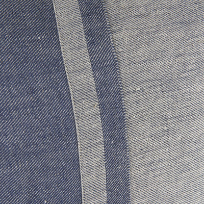 20" Blue And Gray Striped Linen Throw Pillow Cover