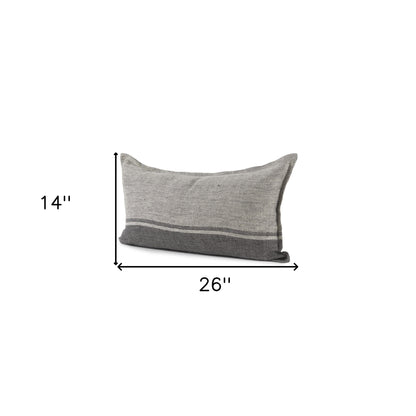 Light And Dark Gray Lumbar Throw Pillow Cover