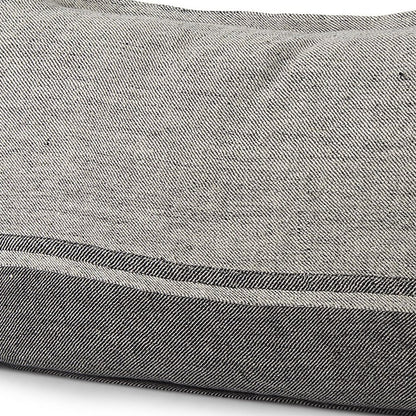 14" X 26" Dark Gray And Light Gray Striped Linen Lumbar Throw Pillow Cover